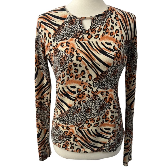Joseph A Sweaters - Joseph A. Vintage Silk fine knit sweater leopard animal print size medium womens